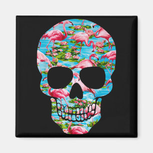 Aimant Flamant Tropical Crâne Été Tropical Aloha