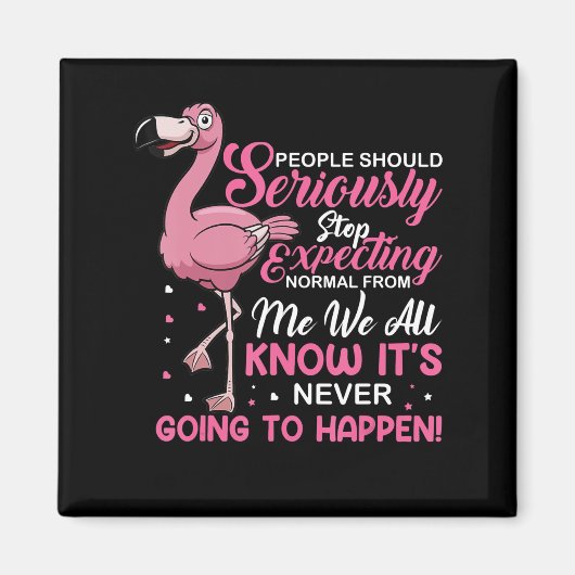 Aimant Flamants roses| Les gens devraient cesser de s'att (Devant)