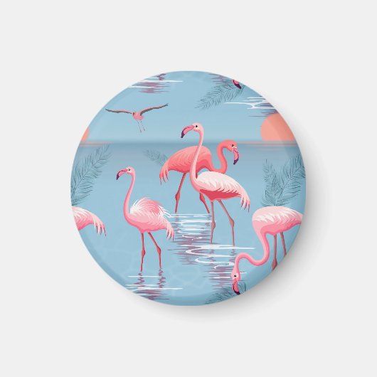 AIMANT FLAMANTS ROSES MOTIF 1 (Devant)