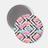 Aimant Flamants roses sur le Motif de conception en gras (Recto/Verso)