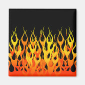 Aimant Flames de course Orange classique en feu (Devant)