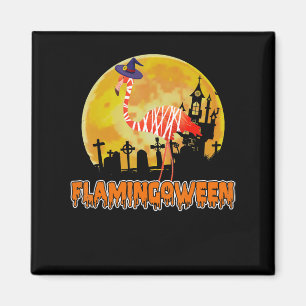 Aimant Flamingo Flamingoween Funny Witch Halloween