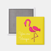 Aimant Flamingo rose mignon oiseau unique (Recto/Verso)