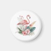 Aimant Flamingo With Flowers (Devant)