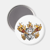 Aimant Flamme Bats de baseball Dessin magnétique facial (Recto/Verso)