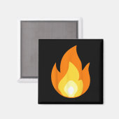 Aimant Flamme de feu éclairante Plage brûlante (Recto/Verso)