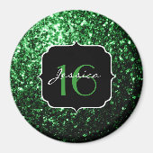 Aimant Flamme de parties scintillant vert foncé brille do (Devant)