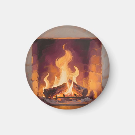 Aimant Flammes de cheminée confortables (Devant)