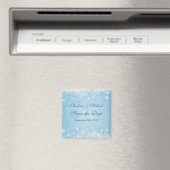 Aimant Flammes de neige blanches sur bleu Enregistrer l'a (In Situ (Lave-vaisselle))