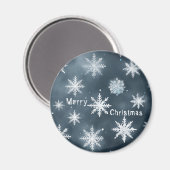 Aimant Flammes de neige de Noël, personnalisées (Recto/Verso)