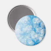 Aimant Flammes de neige de Noël sur un arrière - plan ble (Recto/Verso)