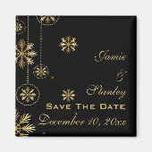 Aimant Flammes de neige en or Noir mariage d'hiver Enregi (Devant)