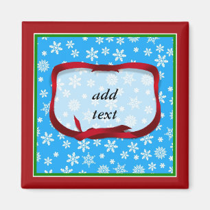 Aimant Flammes de neige sur Arrière - plan bleu clair