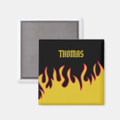 Aimant Flammes Jaune, Rouge et Noir Personnalisées (Recto/Verso)