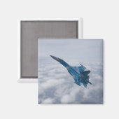 Aimant Flanker SU-27 Au-Dessus Des Nuages (Recto/Verso)