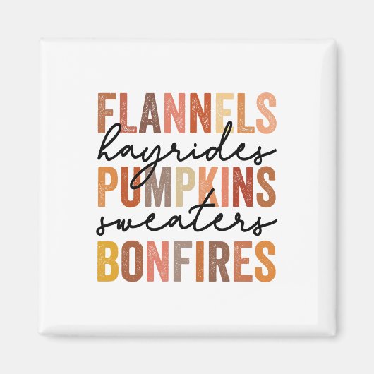 Aimant Flannels Hayrides Citrouille Sweaters Vintages Bon (Devant)