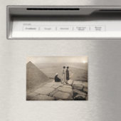 Aimant Flapper Girls Sunrise Khufu Pyramid, Égypte 1920 (In Situ (Lave-vaisselle))