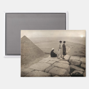Aimant Flapper Girls Sunrise Khufu Pyramid, Égypte 1920