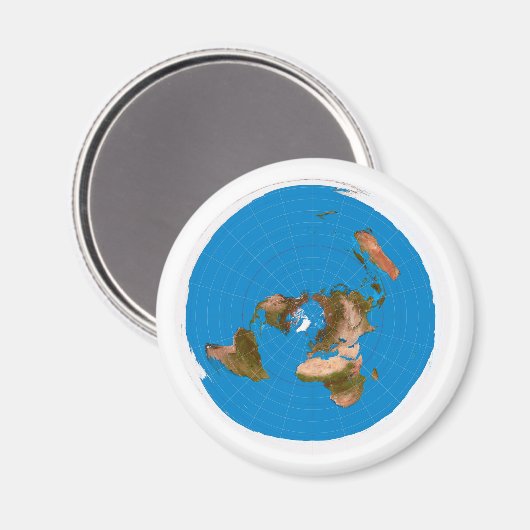 Aimant Flat Earth Map - Azimuthal Equidistant Projection (Recto/Verso)