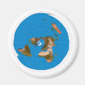 Aimant Flat Earth Map - Azimuthal Equidistant Projection (Devant)