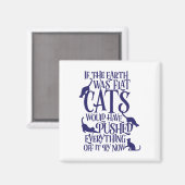 Aimant Flat Earth Théorie de Chat Graphique Jour des terr (Recto/Verso)