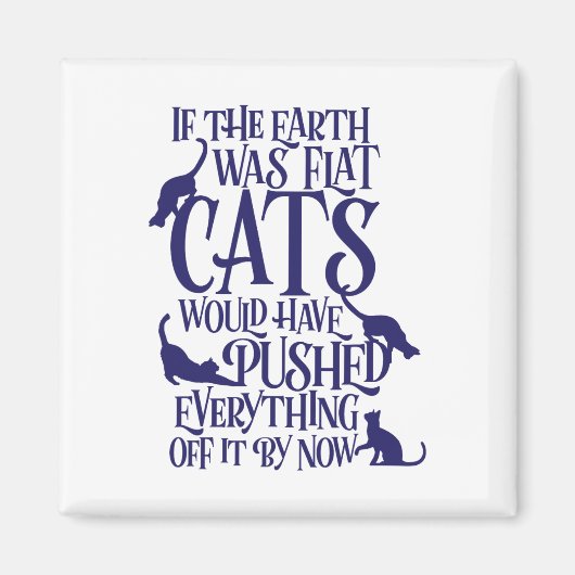 Aimant Flat Earth Théorie de Chat Graphique Jour des terr (Devant)