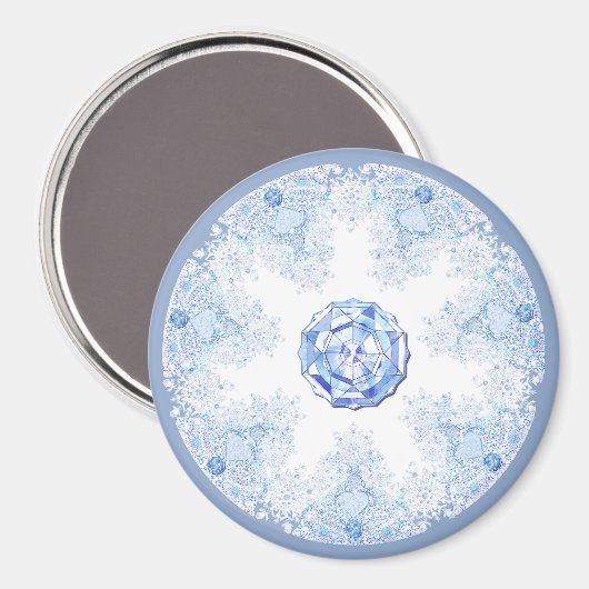 Aimant Flèche de neige bleu glace (Recto/Verso)