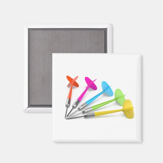 Aimant fléchettes en plastique coloré (Recto/Verso)