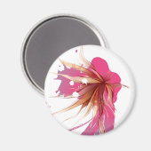 Aimant Fleur Abstraite d'Hibiscus (Recto/Verso)