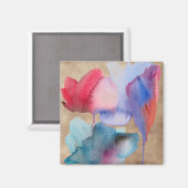 Aimant Fleur aquarelle design floral moderne (Recto/Verso)