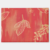 Aimant Fleur aquarelle or rouge (Recto)
