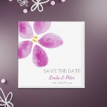 Aimant Fleur Aquarelle rose Enregistrer la date Mariage<br><div class="desc">Surprenez vos futurs clients mariages avec ce rose élégant et simple enregistrer l'aimant de date. C'est une façon très créative d'annoncer votre fiançailles. Illustré et dessiné par Patricia Alvarez.</div>