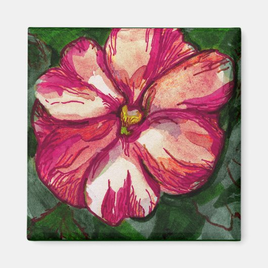 Aimant Fleur Balsam rose (Devant)