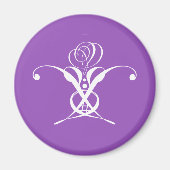 Aimant Fleur blanche Pastel violet Pâques (Devant)