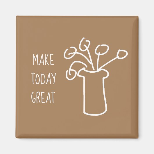 Aimant Fleur blanche simple moderne (Devant)