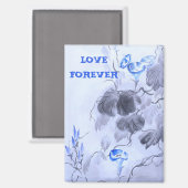 Aimant Fleur bleue (Recto/Verso)