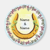 Aimant Fleur bleue Amish Horseshoe (Devant)