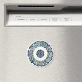 Aimant Fleur bleue blanche chinoise ronde (In Situ (Lave-vaisselle))