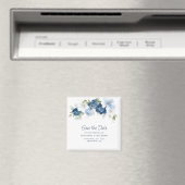 Aimant Fleur botanique poussiéreuse bleu save the date so (In Situ (Lave-vaisselle))