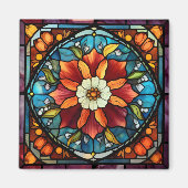 Aimant Fleur couleur de verre tendu (Devant)