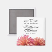 Aimant Fleur Dahlia Peint en rose Enregistrer l'aimant Da (Recto/Verso)