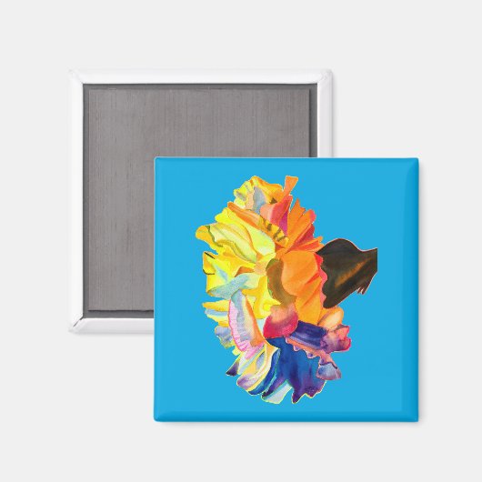 Aimant Fleur d'aquarelle couleur carnation (Recto/Verso)