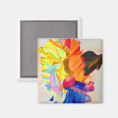 Aimant Fleur d'aquarelle Neon Carnation (Recto/Verso)