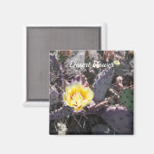 Aimant Fleur de cactus jaune au printemps (Recto/Verso)