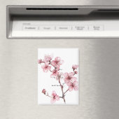 Aimant Fleur de cerise rose blanche (In Situ (Lave-vaisselle))