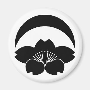 Aimant Fleur de cerisier sous le croissant de lune