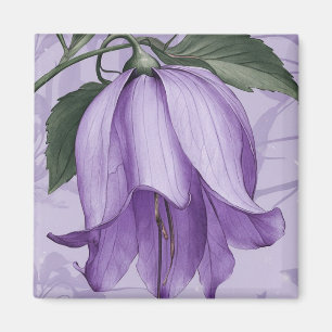 Aimant Fleur de cloche violette brillante et élégante à l