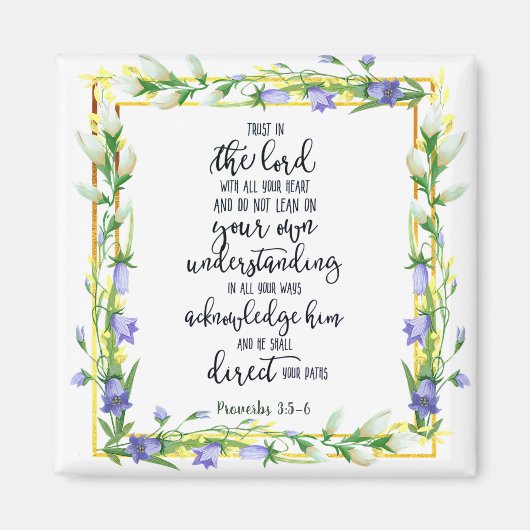 Aimant Fleur de confiance dans le Seigneur (Devant)