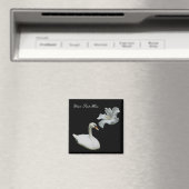 Aimant Fleur De Cygne Et Hibiscus Blanc (In Situ (Lave-vaisselle))