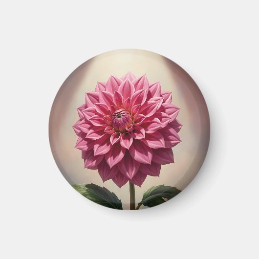 Aimant Fleur de Dahlia Rose Botanique (Devant)